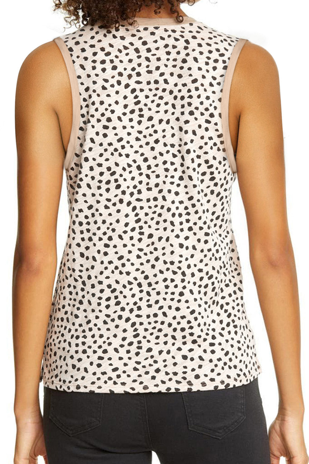 Leopard Print Round Neck Tank Top