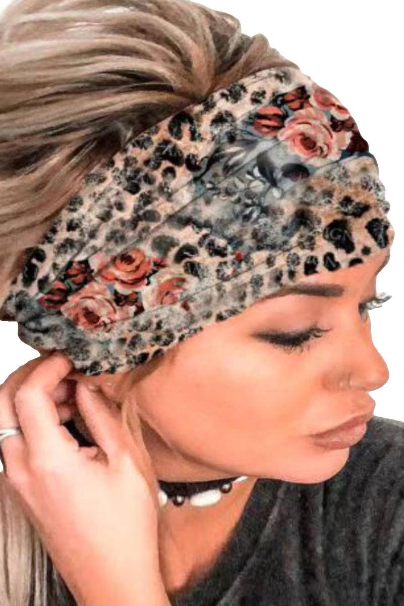 Leopard Print Wide Brim Bohemian Sport Headband