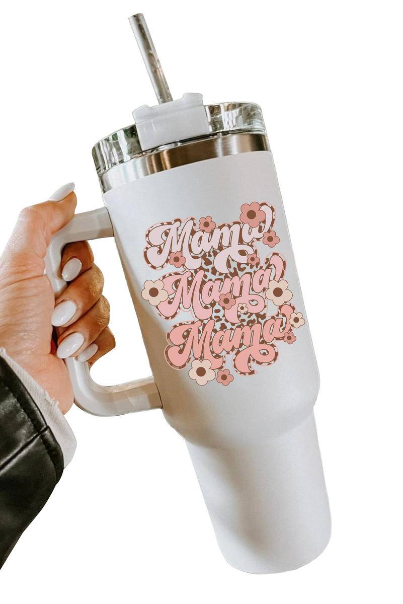 Mama Flower Leopard Print Stainless Steel Insulate Cup 40Oz