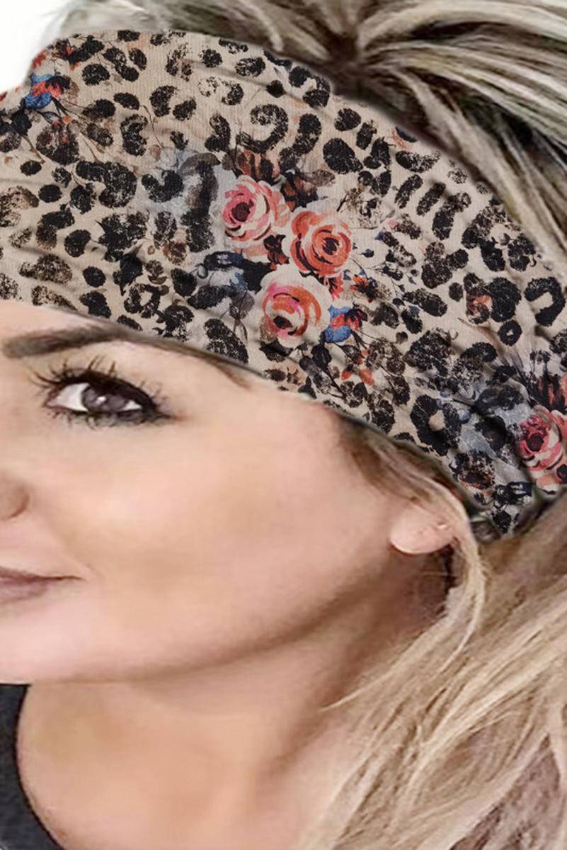 Leopard Print Wide Brim Bohemian Sport Headband