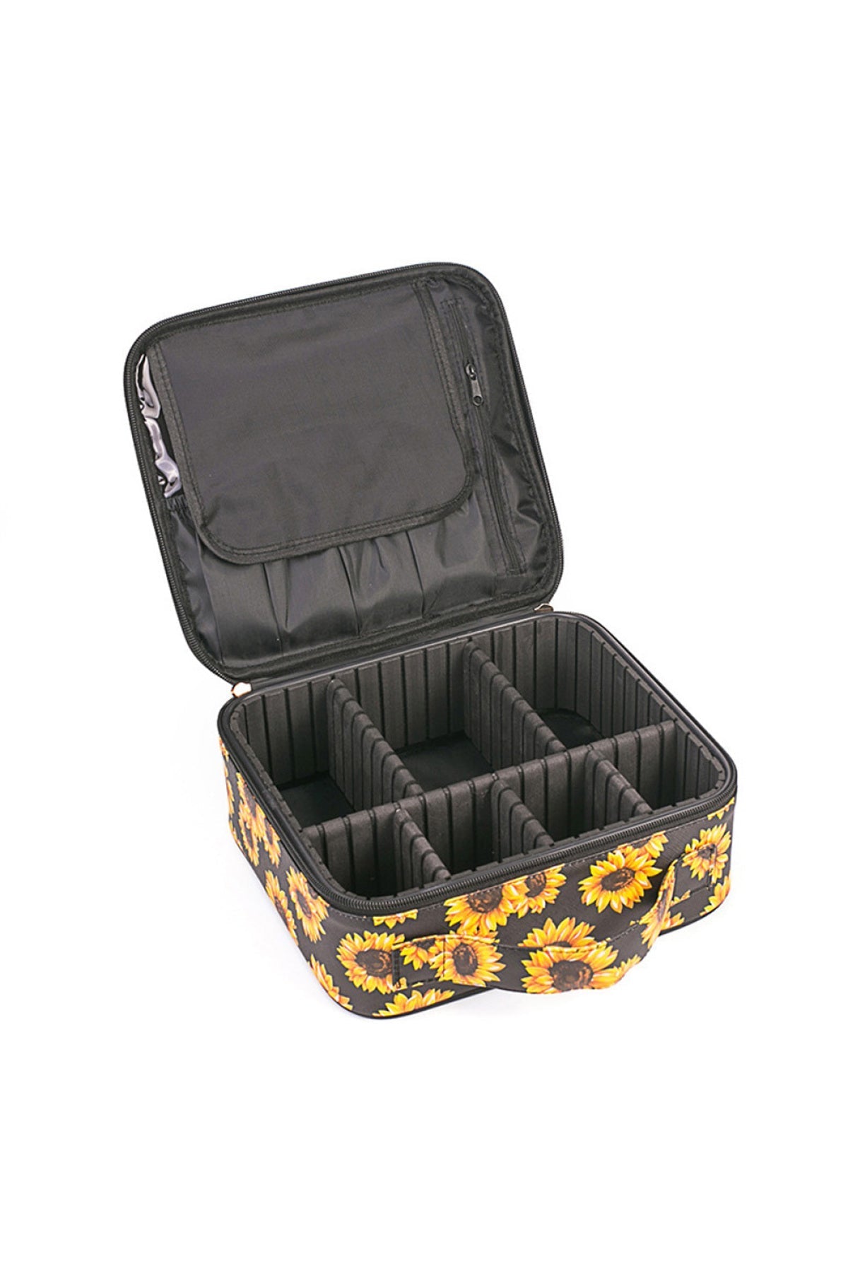 Sunflower Pattern Large Capacity Makeup Bag