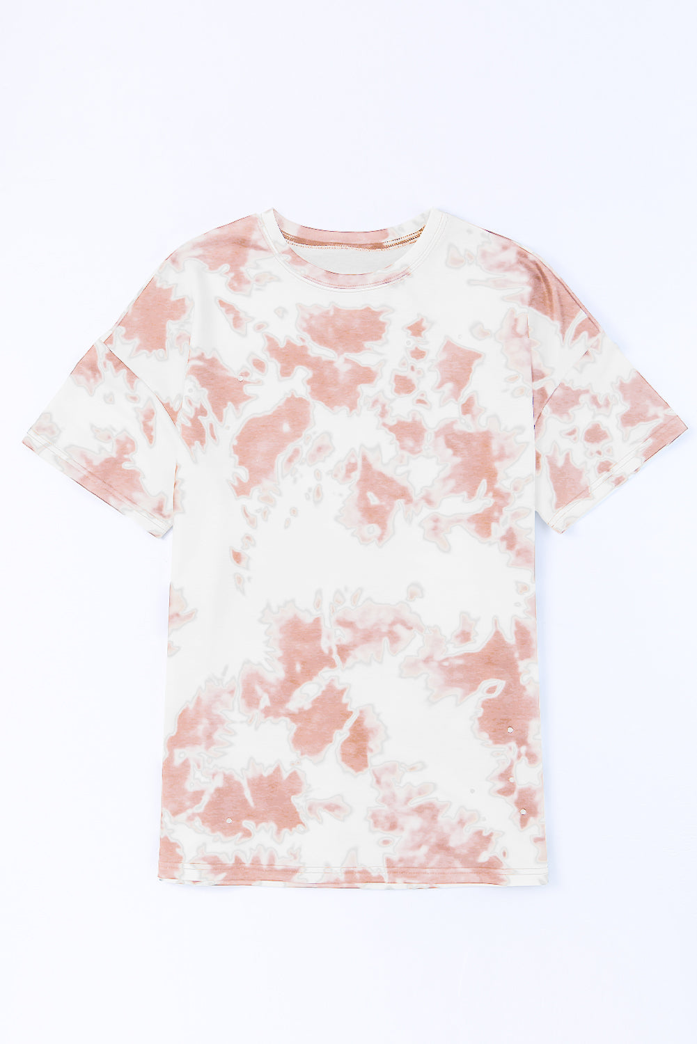 Tie-Dye Round Neck Short Sleeve Tunic Tee