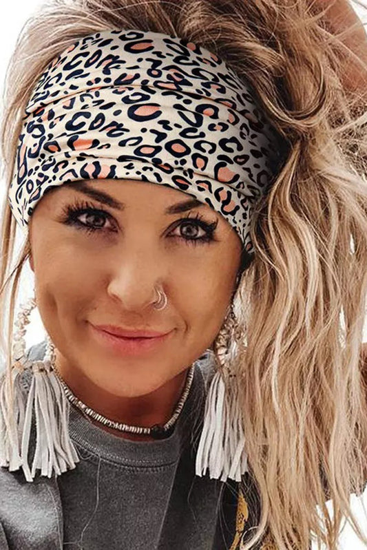 Leopard Print Running Sports Wide Headband